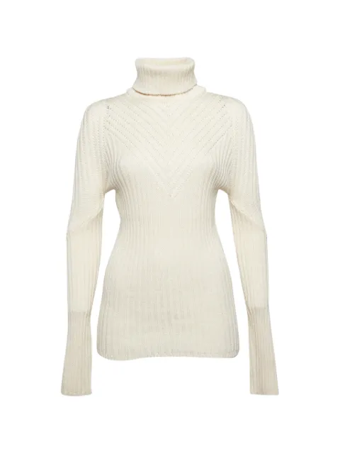 Versace Pre-Owned roll-neck ribbed-knit sweater Neutrals 1304730