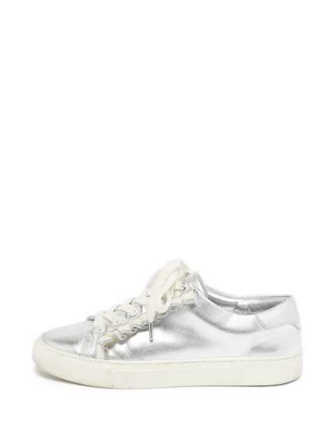 Tory Burch ruffle-trim lace-up sneakers Silver 1316007