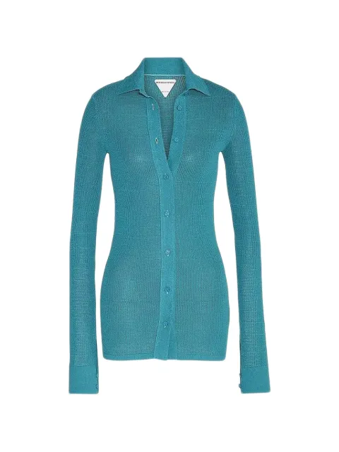 Bottega Veneta Pre-Owned mesh knit slim fit shirt Blue 1290035