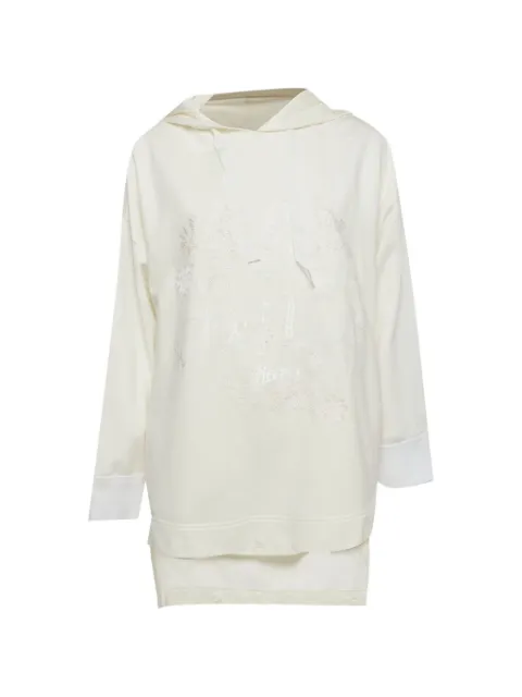 Fendi Pre-Owned logo sequin-embroidered hoodie Neutrals 1331084