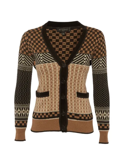 Etro Pre-Owned intarsia button-front cardigan Neutrals 1315983