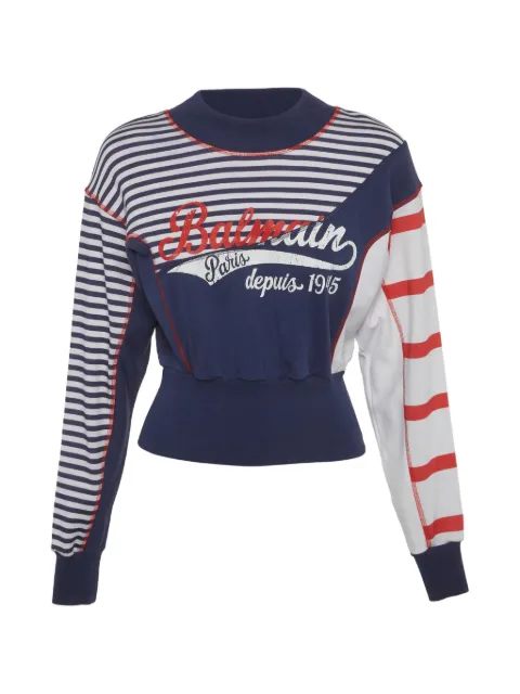 Balmain Pre-Owned logo-print sweatshirt Blue 1312903