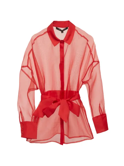 French Connection organza tie-waist shirt Red 1309273