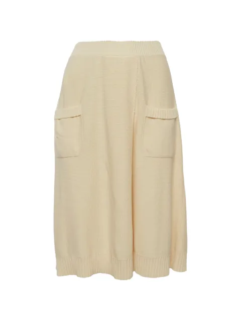Sonia Rykiel Pre-Owned rib-knit pleated midi skirt Yellow 1318611