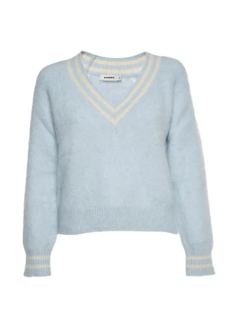 SANDRO Cleo V-neck sweater Blue 1340042