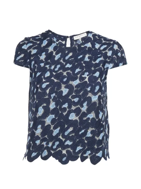 SANDRO lace cropped T-shirt Blue 1261042