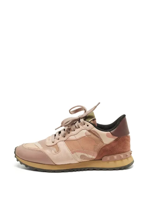 Valentino Garavani Pre-Owned Rockrunner camouflage lace up sneakers Pink 1302505