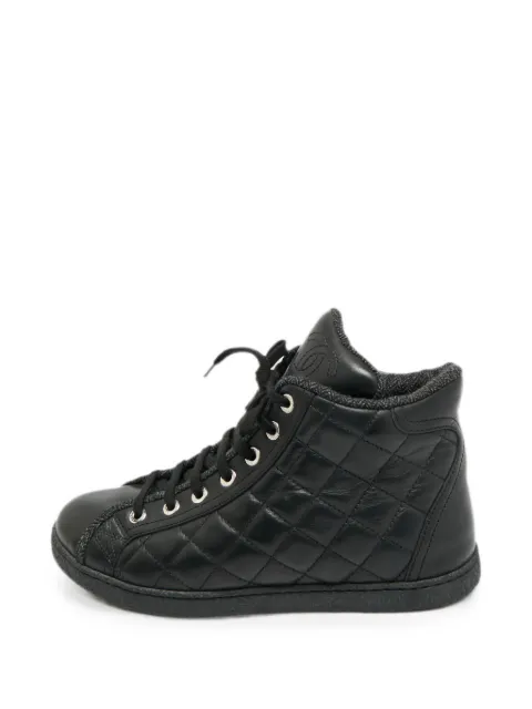 CHANEL Pre-Owned quilted lace-up sneakers Black 1267318