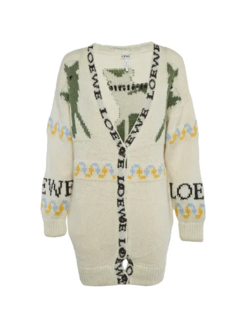 Loewe Pre-Owned intarsia knit cardigan Neutrals 1314329