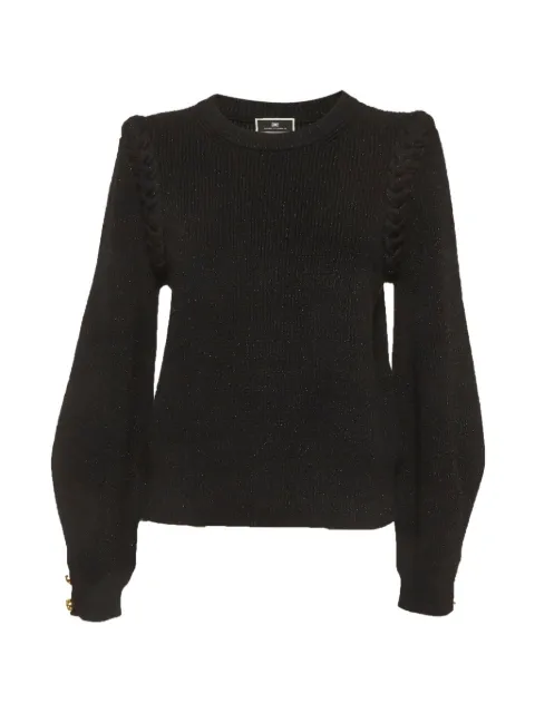 Elisabetta Franchi braided-trim rib-knit sweatshirt Black 1289548
