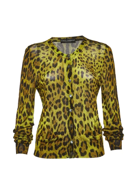 Dolce & Gabbana Pre-Owned leopard-print cardigan Yellow 1308609