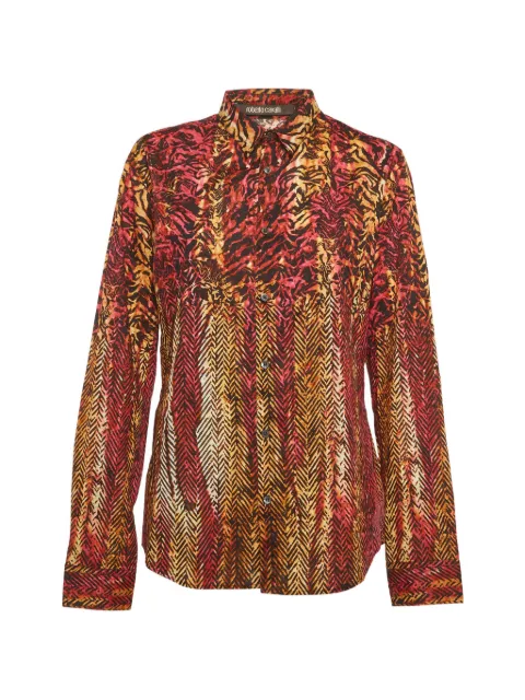 Roberto Cavalli Vintage abstract-print long-sleeve shirt Red 1300325