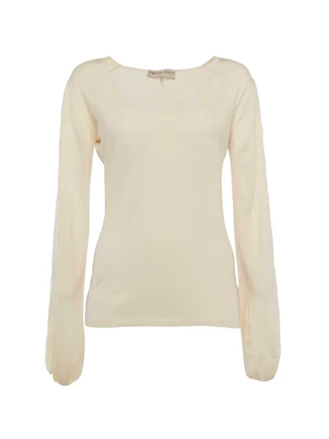 PUCCI Pre-Owned lace-trim T-shirt Neutrals 1313102