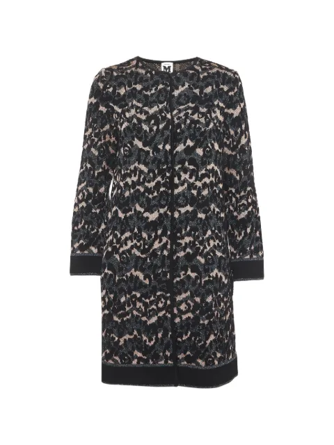 Missoni Pre-Owned animal-print knitted coat Black 1337603
