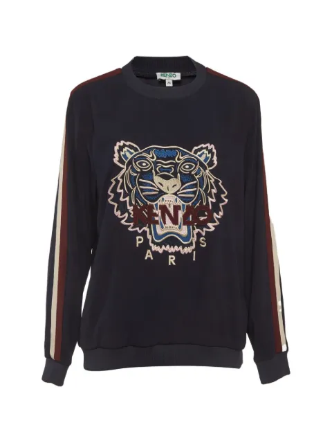 Kenzo Pre-Owned Tiger embroidered crepe sweatshirt Blue 1279970