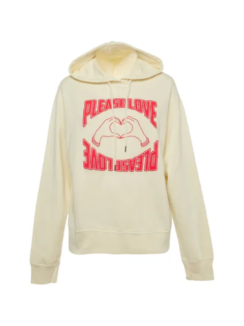 SANDRO Please Love drawstring cotton hoodie Yellow 1328986