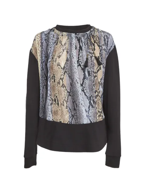 Just Cavalli Vintage snake-print tassel-detail sweater Black 1303934