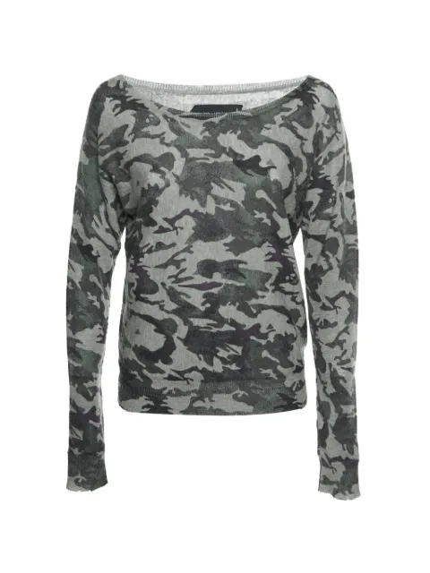 Zadig&Voltaire camouflage-print long-sleeve cashmere jumper Grey 1318114