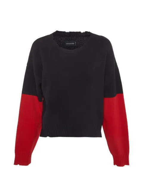 Zadig&Voltaire distressed colour-block wool sweater Blue 1315132