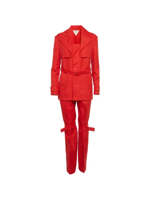 Bottega Veneta Pre-Owned single-breasted belted suit Red 1290534