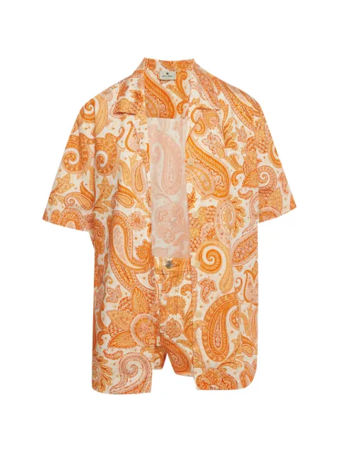 Etro Pre-Owned paisley-print cotton shirt and shorts set Orange 1330256