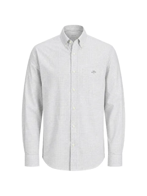 Gant gingham-pattern logo-embroidered shirt White 3000150
