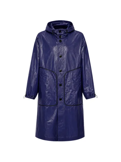 Dolce & Gabbana crinkled-effect hooded raincoat Blue G032QT