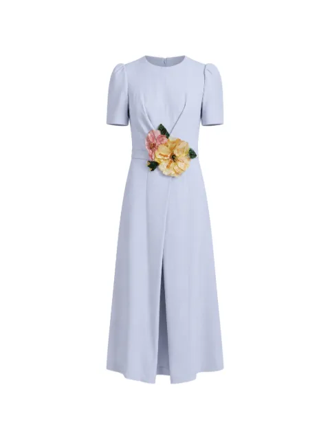 Dolce & Gabbana Cadi floral-appliqué darted midi dress Blue DR28747