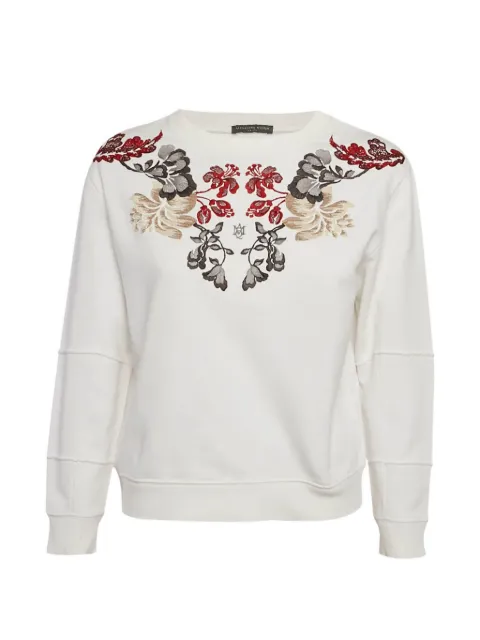 Alexander McQueen Pre-Owned floral-embroidered sweatshirt Neutrals 1259788