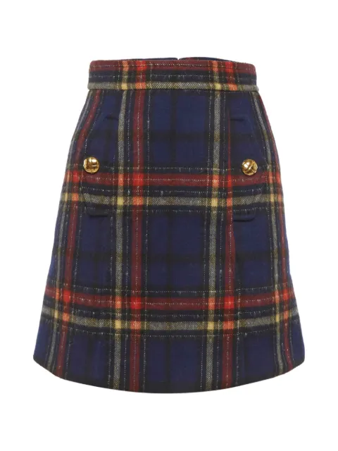 Miu Miu Pre-Owned plaid mini skirt Blue 1291692