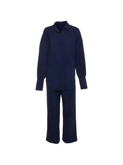 LIONESS pinstripe-print shirt and trousers set Blue 1329387