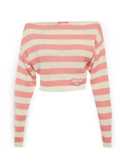 Balmain Pre-Owned x Barbie striped sweater Pink 1311987