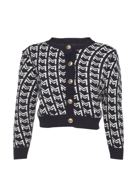 Maje monogram-pattern cardigan Blue 1334291