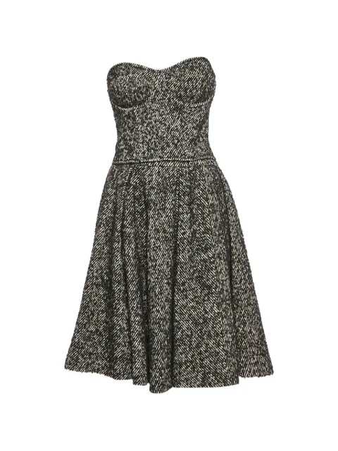 Dolce & Gabbana Pre-Owned herringbone-pattern midi dress Black 1324540