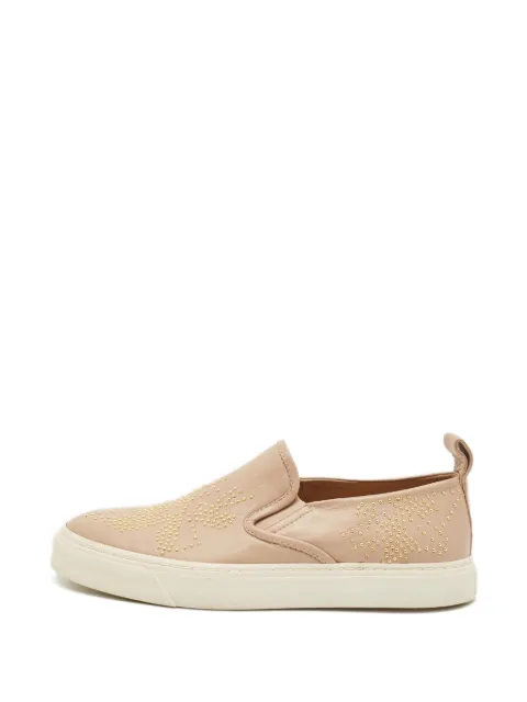 Chloé Pre-Owned Susanna stud-embellished sneakers Neutrals 1278965