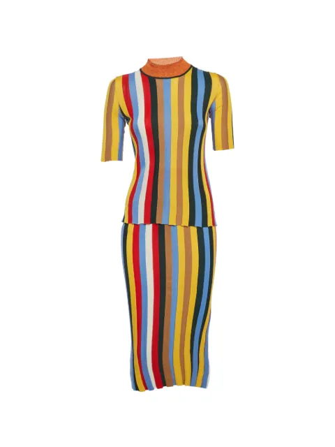 Sonia Rykiel Pre-Owned striped stretch-knit set Yellow 1292297