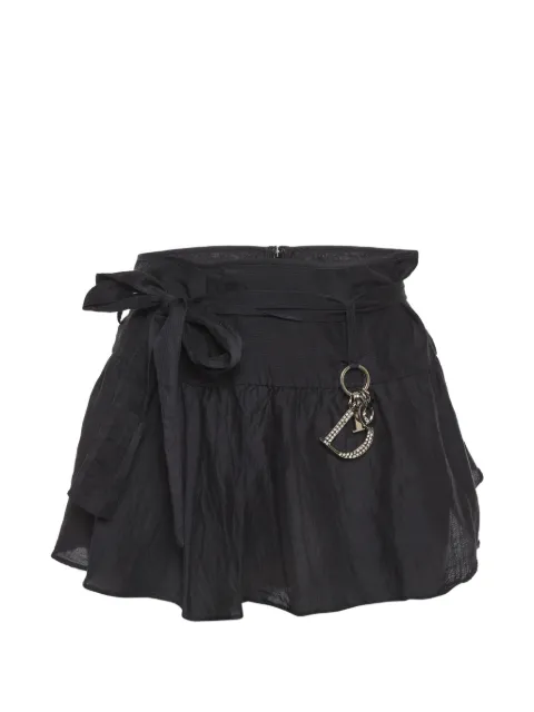 Christian Dior Pre-Owned logo-embellished tie-waist mini skirt Black 1291700
