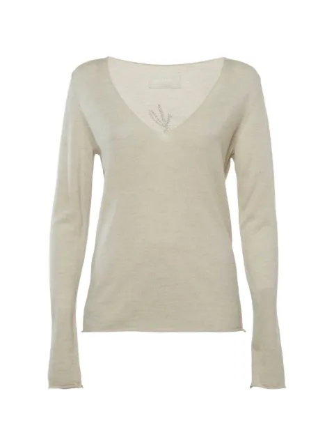 Zadig&Voltaire rhinestone-embellished long-sleeve top Neutrals 1316143