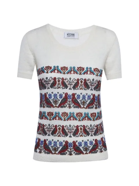 Moschino Cheap & Chic beaded short-sleeve top White 1268873