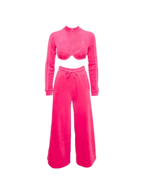 adidas x Jeremy Scott velvet-texture tracksuit Pink 1298415