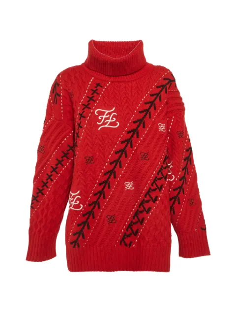 Fendi Pre-Owned FF intarsia-knit sweater Red 1290371