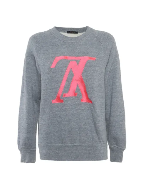 Louis Vuitton Pre-Owned logo-embroidered sweatshirt Grey 1277662