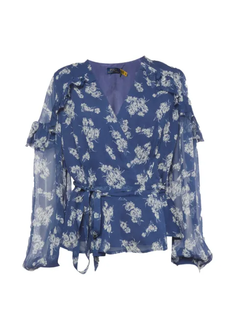 Polo Ralph Lauren Vintage floral-print ruffled-ends blouse Blue 1329712