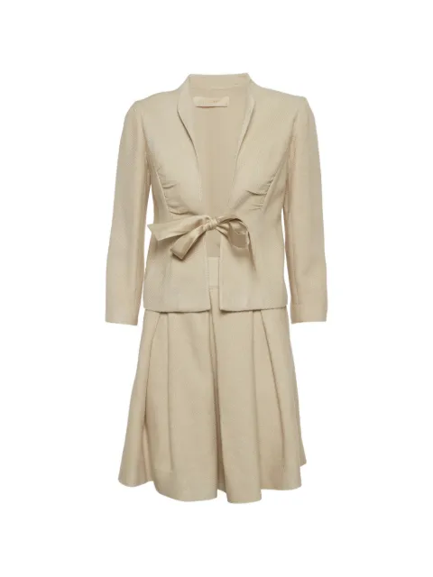 Valentino Garavani Pre-Owned tie-fastening midi skirt set Neutrals 1312918