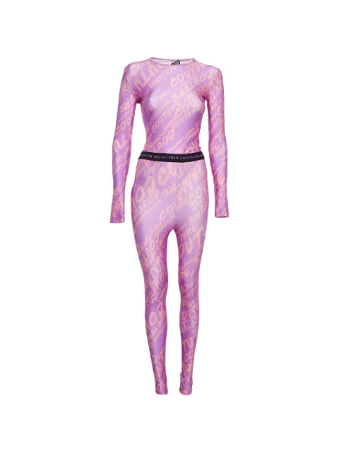 Versace Jeans Couture logo-print jersey set Purple 1301280