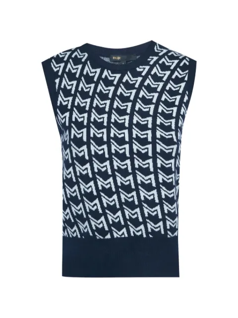 Maje monogram-jacquard sleeveless sweater Blue 1268870