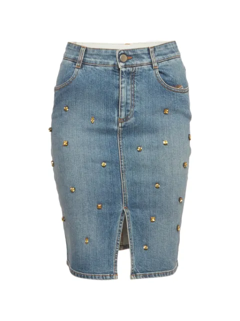 Stella McCartney Pre-Owned belt-loops mini pencil skirt Blue 1307420