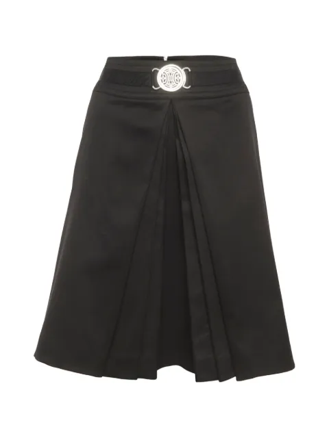 Celine Pre-Owned belted pleated midi skirt Black 1314049