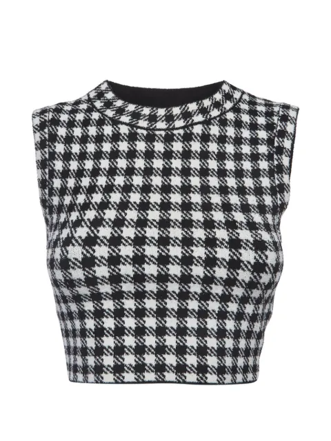 SANDRO houndstooth-pattern crop top Black 1330493