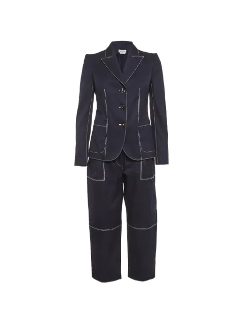 Alexander McQueen Pre-Owned contrast-stitch suit Blue 1291892